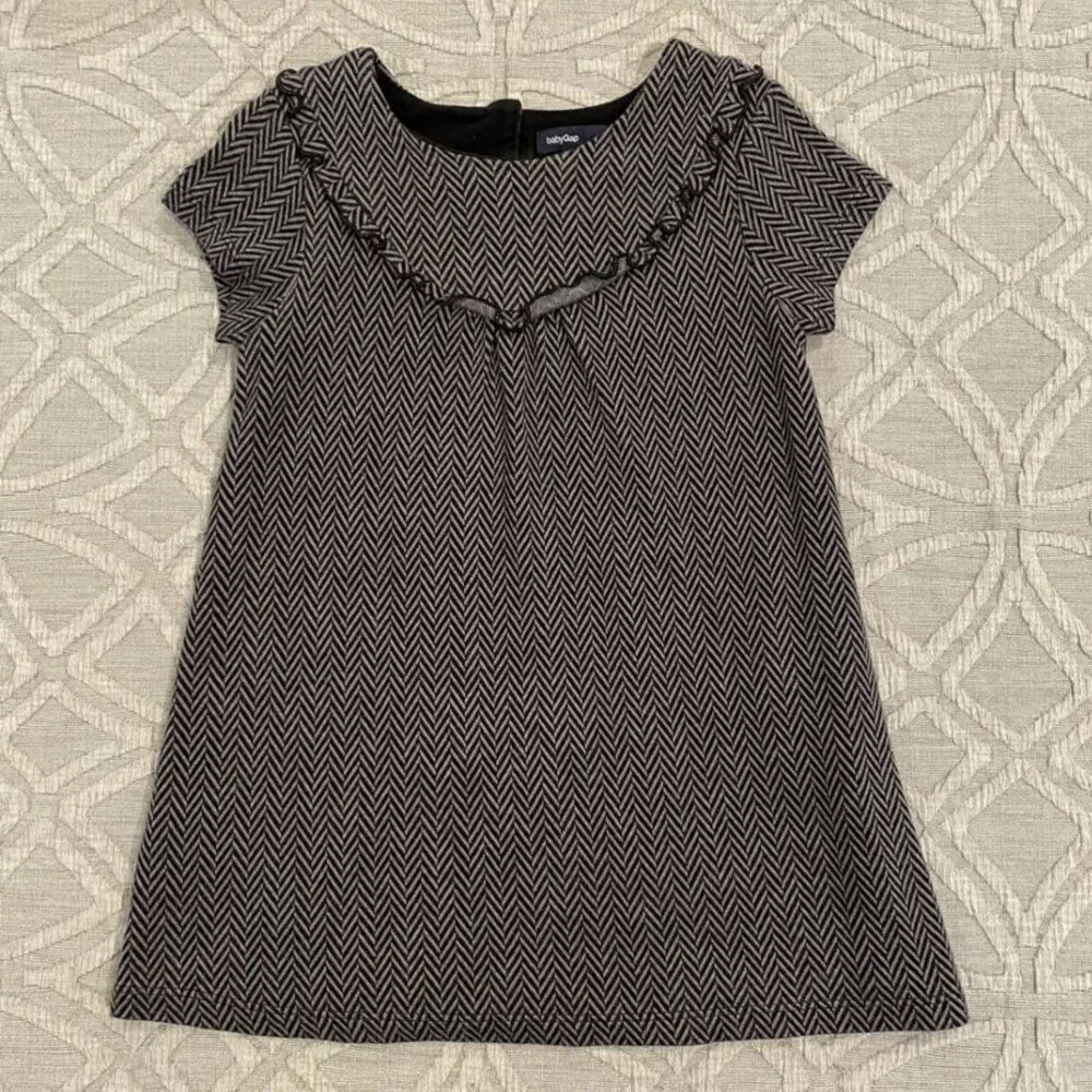 Baby Gap 3Y Black & Grey Herringbone Dress
